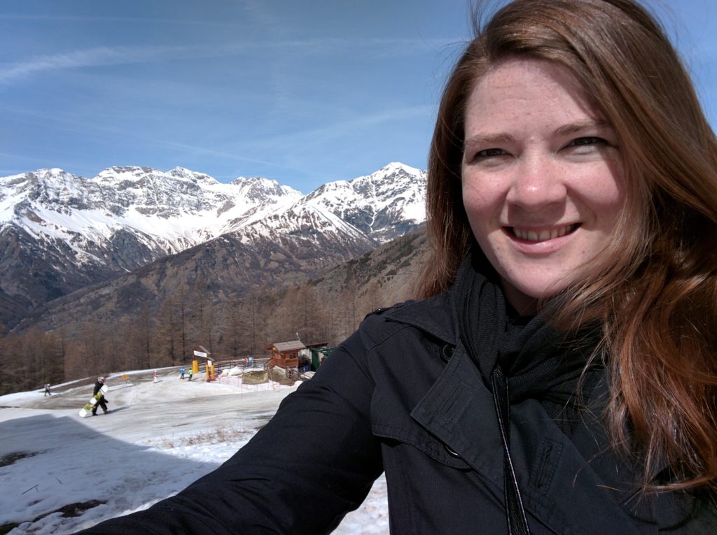 me with the alps in the background